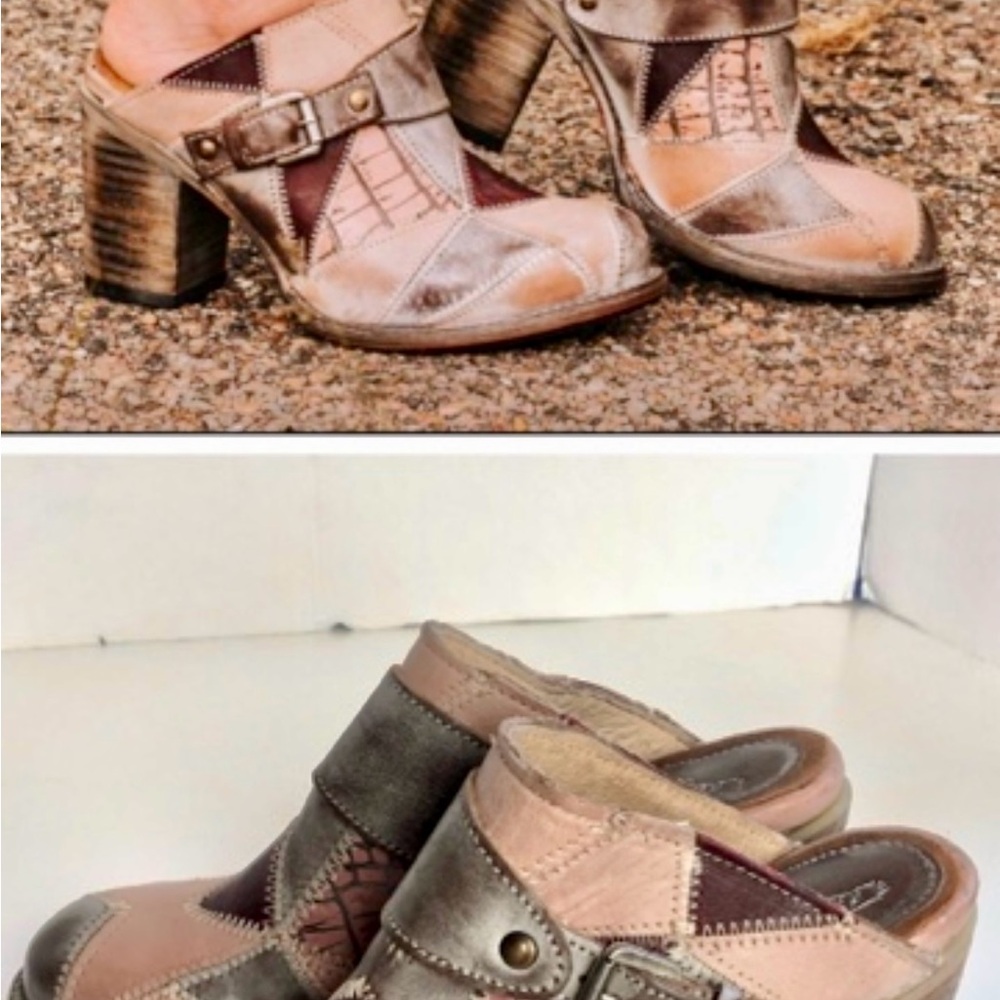 Elegant Pink and Brown Mules with Versatile Design